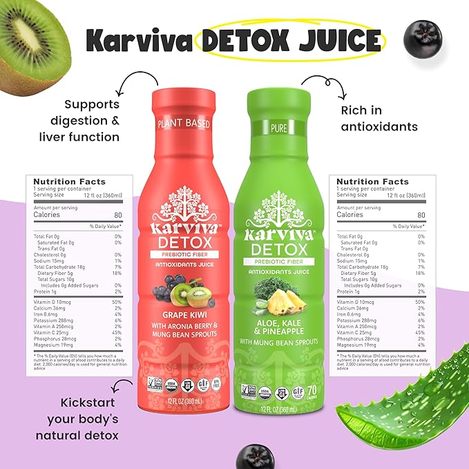 Juice Fasting Skin Glow & Claming Energy Pack | Ancient Metabolism Booster | Gentle Detox, Marine Collagen & Minerals, High Antioxidants & Fiber | Low Sugar | Non-GMO, 6×12 fl oz BPA-Free Bottles