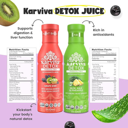 Juice Fasting Skin Glow & Claming Energy Pack | Ancient Metabolism Booster | Gentle Detox, Marine Collagen & Minerals, High Antioxidants & Fiber | Low Sugar | Non-GMO, 6×12 fl oz BPA-Free Bottles