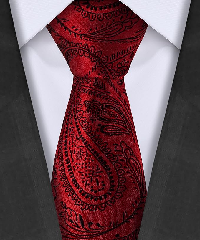 TIE G 5pcs Tie Set in WHITE OR BLACK GIFT BOX: Solid Color Necktie, Satin Bow Tie, Pocket Square, Lapel, Cuff Links