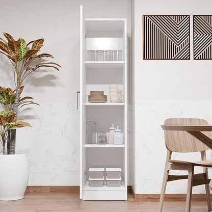 Kappesberg Santa Fe 1-Door Tall Cabinet with Shelves – Space-Saving Storage for Laundry, Kitchen, Office or Bedroom – 59" H