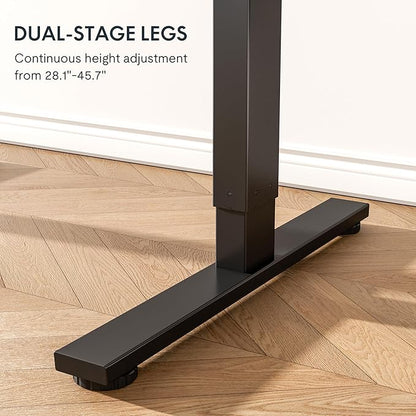 FLEXISPOT EN1 Whole-Piece Standing Desk 40" x 24" Electric Small Desk for Home Office (Black Frame + Maple Top, 2 Packages)