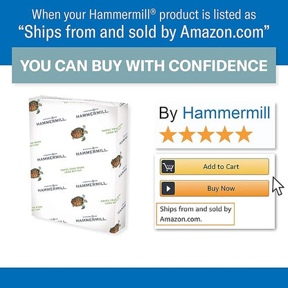 Hammermill Colored Paper, 20 lb Cherry Printer Paper, 8.5 x 11-10 Ream (5,000 Sheets) - Made in the USA, Pastel Paper, 102210C