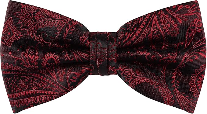 TIE G 5pcs Tie Set in WHITE OR BLACK GIFT BOX: Solid Color Necktie, Satin Bow Tie, Pocket Square, Lapel, Cuff Links