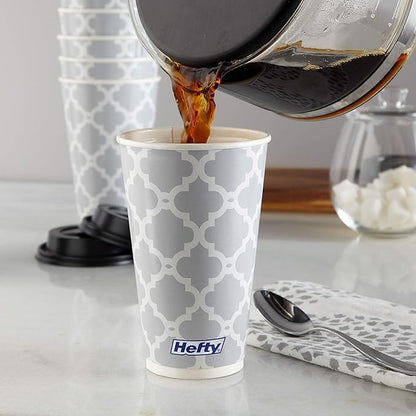 Hefty Disposable Hot Cups with Lids, 16 Ounce, 20 Count (Pack of 4), 80 Total