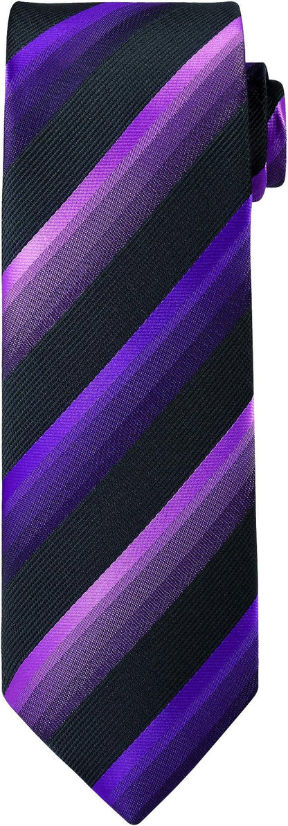 TIE G 5pcs Tie Set in WHITE OR BLACK GIFT BOX: Solid Color Necktie, Satin Bow Tie, Pocket Square, Lapel, Cuff Links
