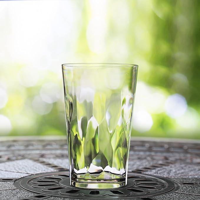 unbreakable Plastic Drinking Glasses [Set of 6] Shatterproof Drinking Cups, reusable Drinking Tumblers, Plastic glass cup, Drinking cup, Dishwasher Safe (16 Ounces)