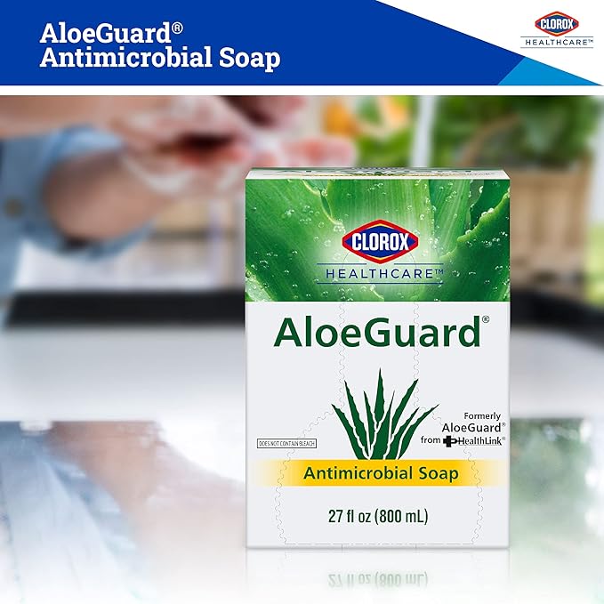 CLOROX Healthcare AloeGuard Antimicrobial Hand Soap Refill Pouch for Healthcare Professionals - Liquid Hand Wash for Everyday Use with Aloe Vera to Soothe & Moisturize Hands, 27 Fl Oz