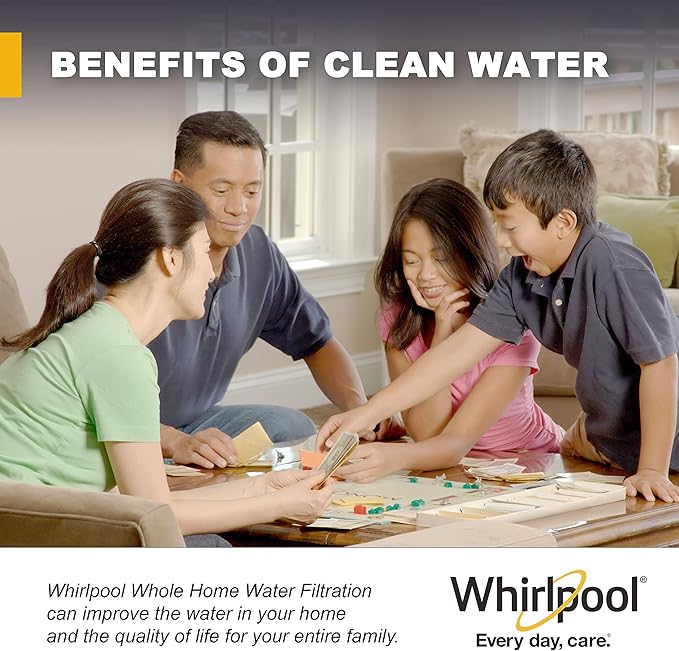 Whirlpool 10" x 4.5" Whole House Large Capacity Sediment Filter WHKF-GD25BB, NSF Certified 25 Micron Filtration, 6-Month Life, Replacement Cartridge Fits Most Home Standard Filter Housings