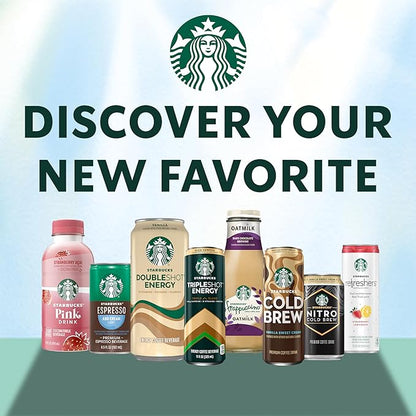 Starbucks Iced Energy Drink, 3 Flavor Variety Pack (Tropical Peach, Watermelon Splash, Blueberry Lemonade), Zero Sugar Energy Drink, Plant Based Caffeine, Hydration, Mental Clarity, 12x12 Fl Oz Cans