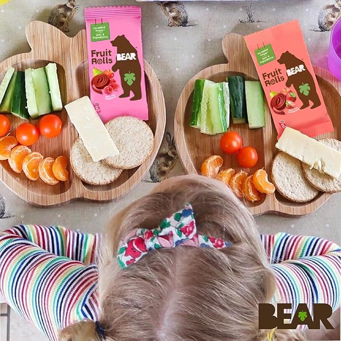 BEAR Real Fruit Snack Rolls - Gluten Free, Vegan, and Non-GMO - Raspberry – 36 Rolls, Healthy School And Lunch Snacks For Kids And Adults, 0.7 Ounce (Pack of 18)