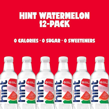 Hint Bottled Water, Crisp Apple and Watermelon - Purified Flavored Water with Zero Calories, Sugar Free, Natural Flavors - 16 Fl Oz (Pack of 24)
