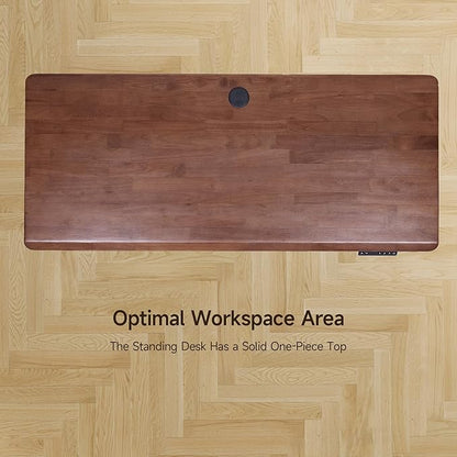 Onbrill Standing Desk, 47x23.6 Inches Whole-Piece Board Rectangle Stand Up Desk with Solid Wood Desktop and Memory Controller, Adjustable Height from 28-46 Inches for Home & Office, Black Walnut
