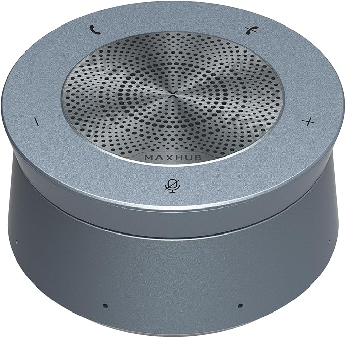 MAXHUB BM45 Conference Speakerphone, Meeting Speaker and Microphone for Audio Conferencing, 8-Mics Array 360° Sound Pickup 26ft Range, AI Noise Suppression Plug-and-Play, Certified for Microsoft Teams