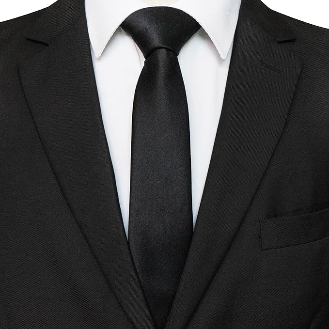 RBOCOTT 2.4“ Solid Color Skinny Tie Business Wedding Necktie for Men(6cm)