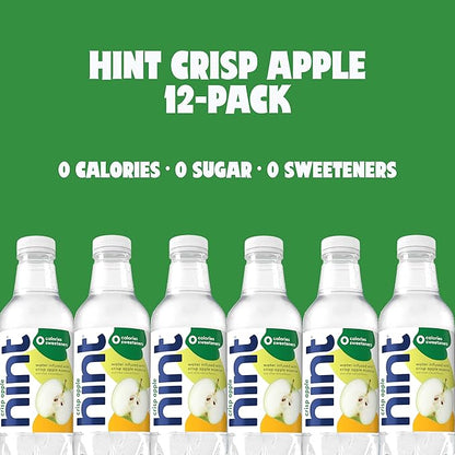 Hint Fruit-Infused Bottled Water, Crisp Apple - Sugar Free Flavored Water with Zero Calories, Naturally Flavored, and No Artificial Sweeteners - 16 Fl Oz (Pack of 24)
