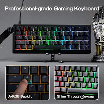 EPOMAKER HE68 Lite Hall Effect Gaming Keyboard, 8k Polling & 128K Scan Rate, 0.005mm Adjustable Trigger, 0.125ms Latency, 5-Layer Sound-Dampened, Snap Key, SOCD, A-RGB, Wired, Mac Software (Black)