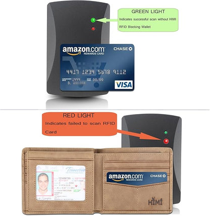 Wallet for Men-Genuine Leather RFID Blocking Bifold Stylish Wallet With 2 ID Window