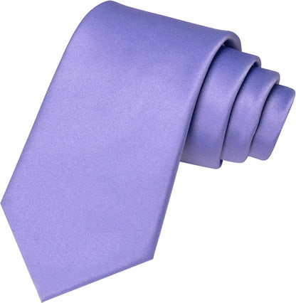 RBOCOTT Solid Color Tie and Pocket Square Hankerchief with Lapel Pin Set for Men