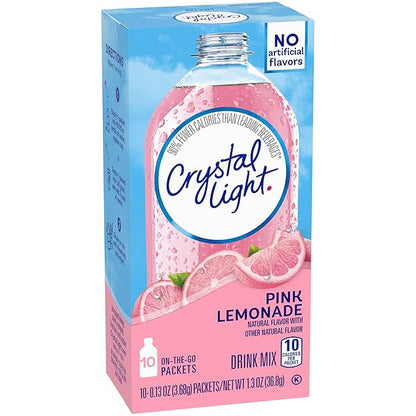 Crystal Light Pink Lemonade Drink Mix (30 Packets, 3 Boxes of 10)