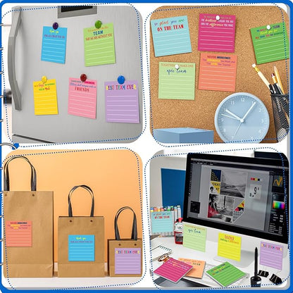 Yinder 24 Pcs Inspirational Sticky Notes Christmas Stocking Stuffers Motivational Sticky Notes Pad Employee Appreciation Gift Bulk for Teacher Nurse Coworker Office 3 x 3'' (Thank You,Dark)