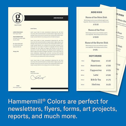 Hammermill Colored Paper, 20 lb Cream Printer Paper, 11 x 17-1 Ream (500 Sheets) - Made in the USA, Pastel Paper, 168050R