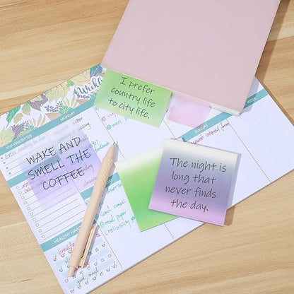 BAYTORY 300 Sheets Transparent Glitter Sticky Note, 3 × 3 Clear Memo Pads, Self-Stick Index Tabs, Waterproof See Through Self-Adhesive Sticky Notes, for Office School Supplies (76mm)