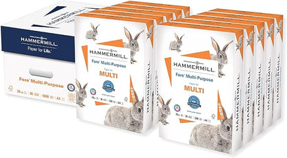 Hammermill A4 Paper, Fore Multipurpose 20 lb Printer Paper - 10 Ream (5,000 Sheets) - 96 Bright, Made in the USA, 103036C