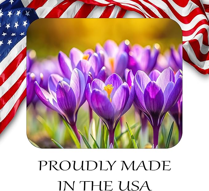Floral Pattern Flower Mouse Pad Mat Mousepad for Desk Computer Laptop PC Gaming Home or Office Gift for Her Flowers (Purple Tulips MP101)