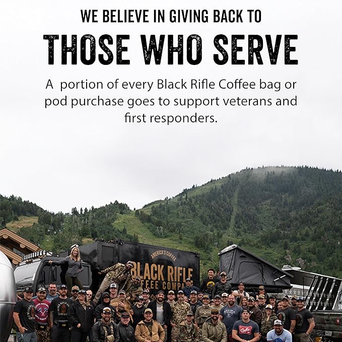 Black Rifle Coffee Company Gunship Roast, 12oz Bag, Ground Coffee Light Roast - Roasted Blend Made from Arabica Beans - Colombian & Brazilian Beans - Veteran Founded & American Made