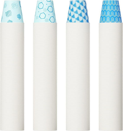 [800Pack] 3 oz Paper Cups, Small Mouthwash Cups, Disposable Bathroom Cups, Paper Cups for Party, Picnic, BBQ, Travel, and Event, Assorted designs