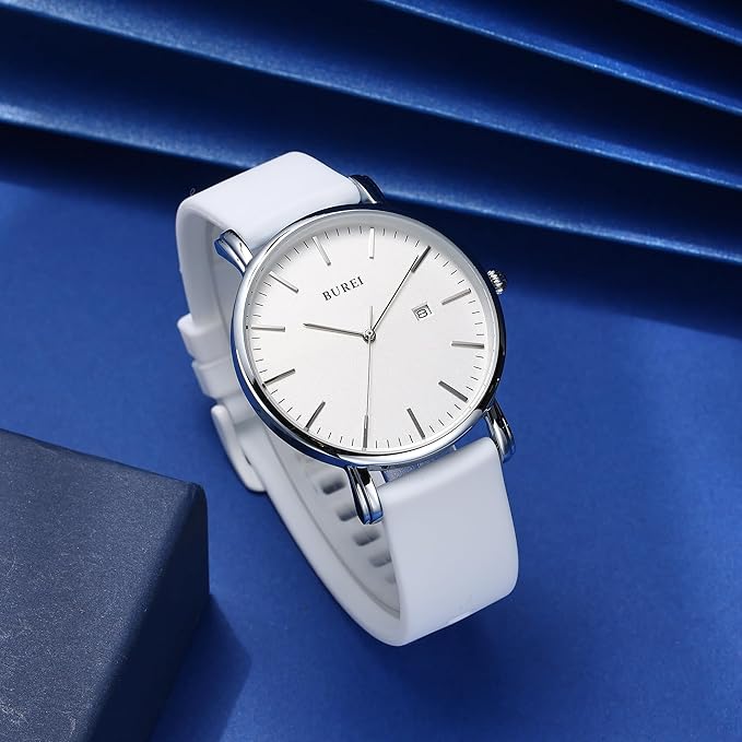 BUREI Men Wrist Watches Fashion Minimalist Analog Quartz Waterproof Watches for Men