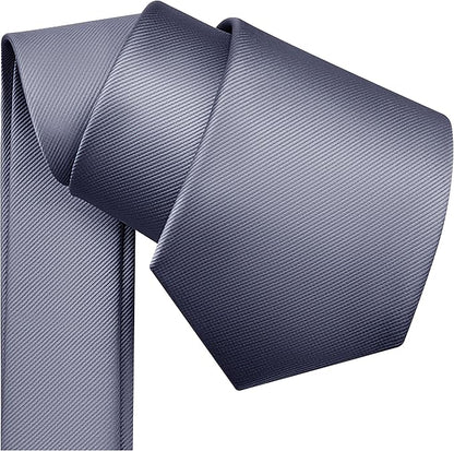 Branduce 3.15"（8cm） Men's Solid Color Formal Woven Necktie + Gift Box