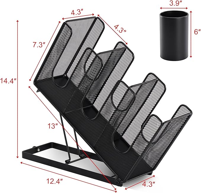 Disposable Coffee Cup Holder for Countertop, Paper Cup and Lid Holder Dispenser with Straw Organizer for Coffee Station Bar Restaurant Breakroom Office, Black