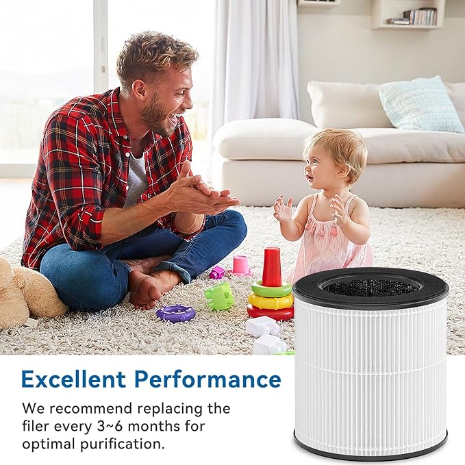 Tailulu Official AP100 Air Purifier Replacement Filter, 3-in-1 Air Purifier Filter, True H13 HEPA Filter, 2Pack