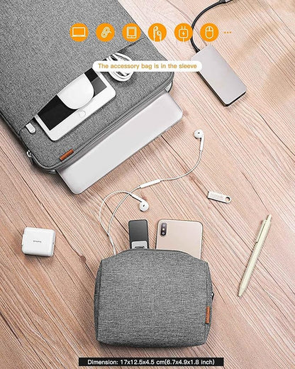 Inateck 360° Protection Laptop Bag with Accessory Bag, Compatible with 13-inch MacBook Air/Pro M4 M3 M2 M1 2016-2025, Gray