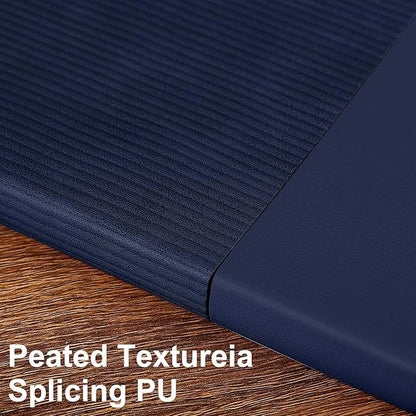 Lined Journal Notebook for Work College Ruled Note Book 7.2"x9.6" B5 PU Leather Daily Journaling 160 Pages for Women Men Writing Home School Supplies Business (Dark Blue)