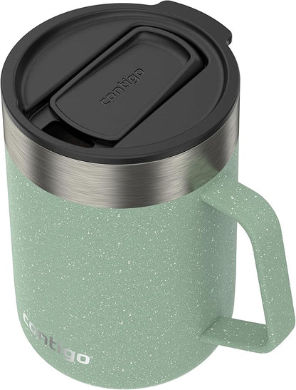 Contigo Streeterville Mug with Handle, 14 oz, Agave Powder Coat Speckle