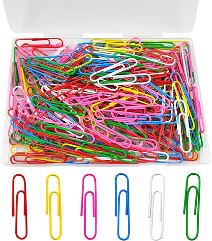 Paper Clips, 180 Pack 2 Inch Large Colored Paperclips, Large Assorted Colored Coated Paper Clips,Jumbo Reusable Big Paperclips for Paperwork Office School Document Organizing