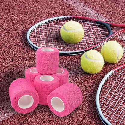 24 Pack Self Adhesive Bandage Wrap 2 Inch, Athletic Elastic Non Woven Cohesive Bandage for Sports, First Aid Medical, Wrist, Ankle Sprains, Swelling and Vet Wrap (Hot Pink)