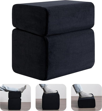 Ganondorf Foot Rest for Under Desk at Work Adjustable Foot Rest Under Desk Ergonomic Foot Stools for Under Office Desk Leg Pillow for Underdesk Footrest with Washable Cover, Black