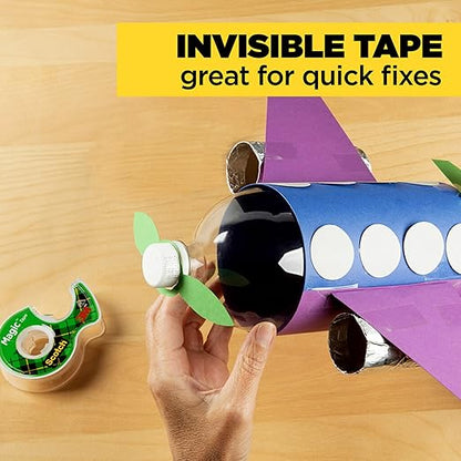 Scotch Magic Tape, Invisible, Home Office Supplies and School Supplies for College and Classrooms, 12 Refill Tape Rolls, Create Halloween Crafts