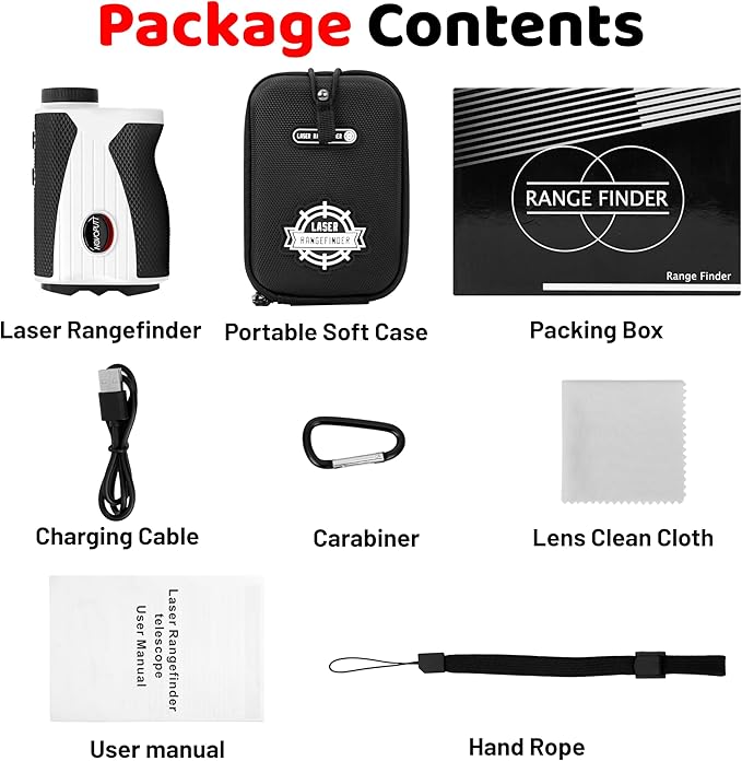 Golf Range Finder with Slope - 1200 Yards Range Finder for Golfing/Hunting, 7X Magnification, Flag Pole Locking Vibration, Rechargeable Golf Rangefinders with Magnet Stripe, Best Golf Accessories Gift