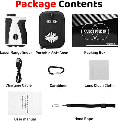 Golf Range Finder with Slope - 1200 Yards Range Finder for Golfing/Hunting, 7X Magnification, Flag Pole Locking Vibration, Rechargeable Golf Rangefinders with Magnet Stripe, Best Golf Accessories Gift