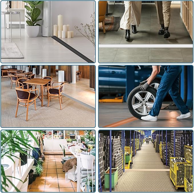 Floor Cord Covers for Wires 6FT Cable Hider Wire Cover Self Adhesive Cord Hider Floor for Offices, Homes, Workshops, Warehouses Cable Cavity 0.3" W x 0.3" H