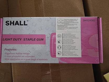 SHALL Light Duty Staple Gun for Wood - Pink Upholstery Staple Gun with 1600pcs JT21 Staples 1/4, 5/16, 3/8 inch and Staple Remover - Women Staple Gun for Crafts, Fabric Stapler Gun for DIY, Decoration