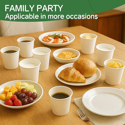 Coffee Cups 8 oz 400 Pack, Disposable Paper Cups 8 oz, White Paper Hot Coffee Cups Suitable for Party, Picnic, Travel, and Events