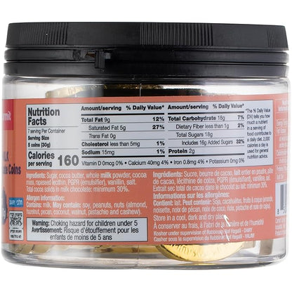 Carmit Gold Chocolate Coins Tub, Milk Chocolate, 7.4 oz (About 35 Large Coins) | Individually Wrapped Hanukkah Gelt | Holiday Candy, Party Favors | Gluten Free | Chalav Yisroel