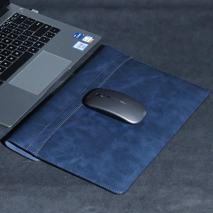 Leather Laptop Sleeve Compatible with MacBook Pro 16 Inch M4 M3 M2 M1 Pro/Max＆MacBook Air 15 Inch M4 M3 M2, Genuine Leather Protective Case Cover,Blue