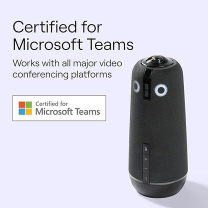 Meeting Owl 4+ 360-Degree, 4K Smart Video Conference Camera, Microphone, and Speaker (Automatic Speaker Focus, Smart Zooming, Noise Equalizing, Certified for Microsoft Teams)