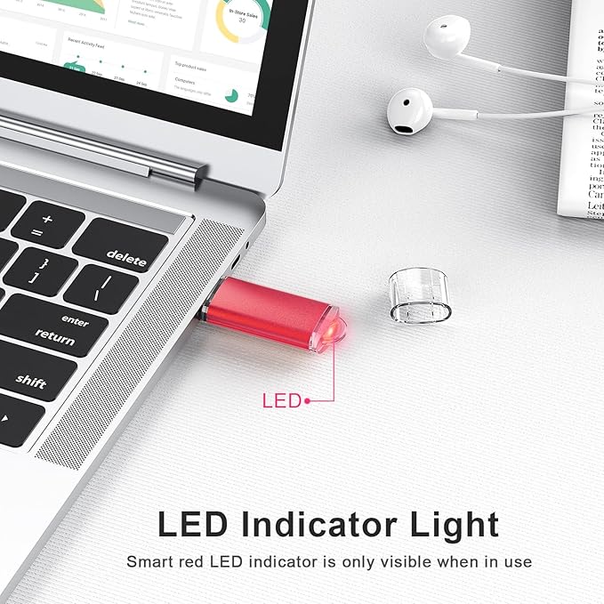 TOPESEL USB Flash Drive 5 Pack 4GB USB 2.0 Flash Drive Memory Stick USB Drive Thumb Drives USB Stick (5 Mixed Colors: Black Blue Green Red Silver)